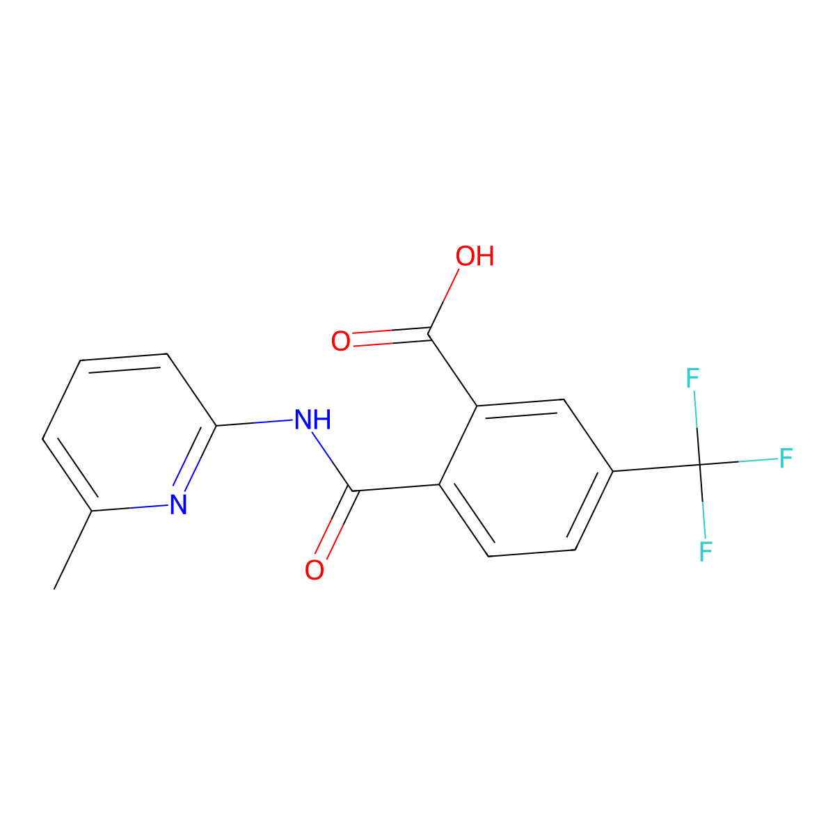 2-((6-Methylpyridin-2-yl)carbamoyl)-5-(trifluoromethyl)benzoic acid molecular structure, CAS 1531634-31-7