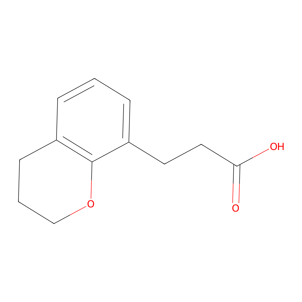 3-(3,4-Dihydro-2H-1-benzopyran-8-yl)propanoic acid molecular structure, CAS 1531655-90-9