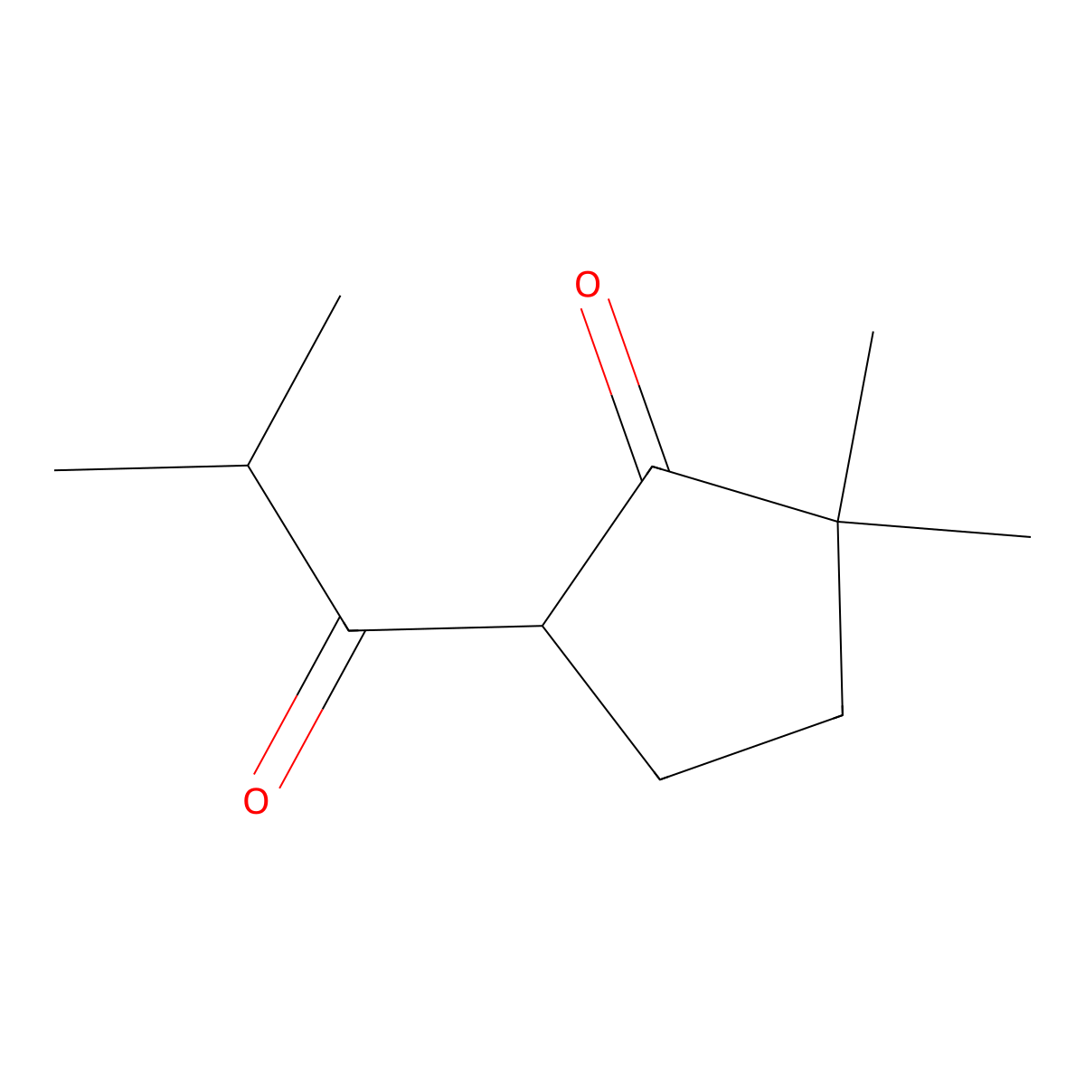 2,2-Dimethyl-5-(2-methylpropanoyl)cyclopentan-1-one molecular structure, CAS 1531660-53-3