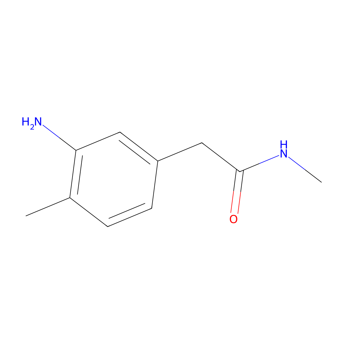 2-(3-amino-4-methylphenyl)-N-methylacetamide molecular structure, CAS 1531661-05-8