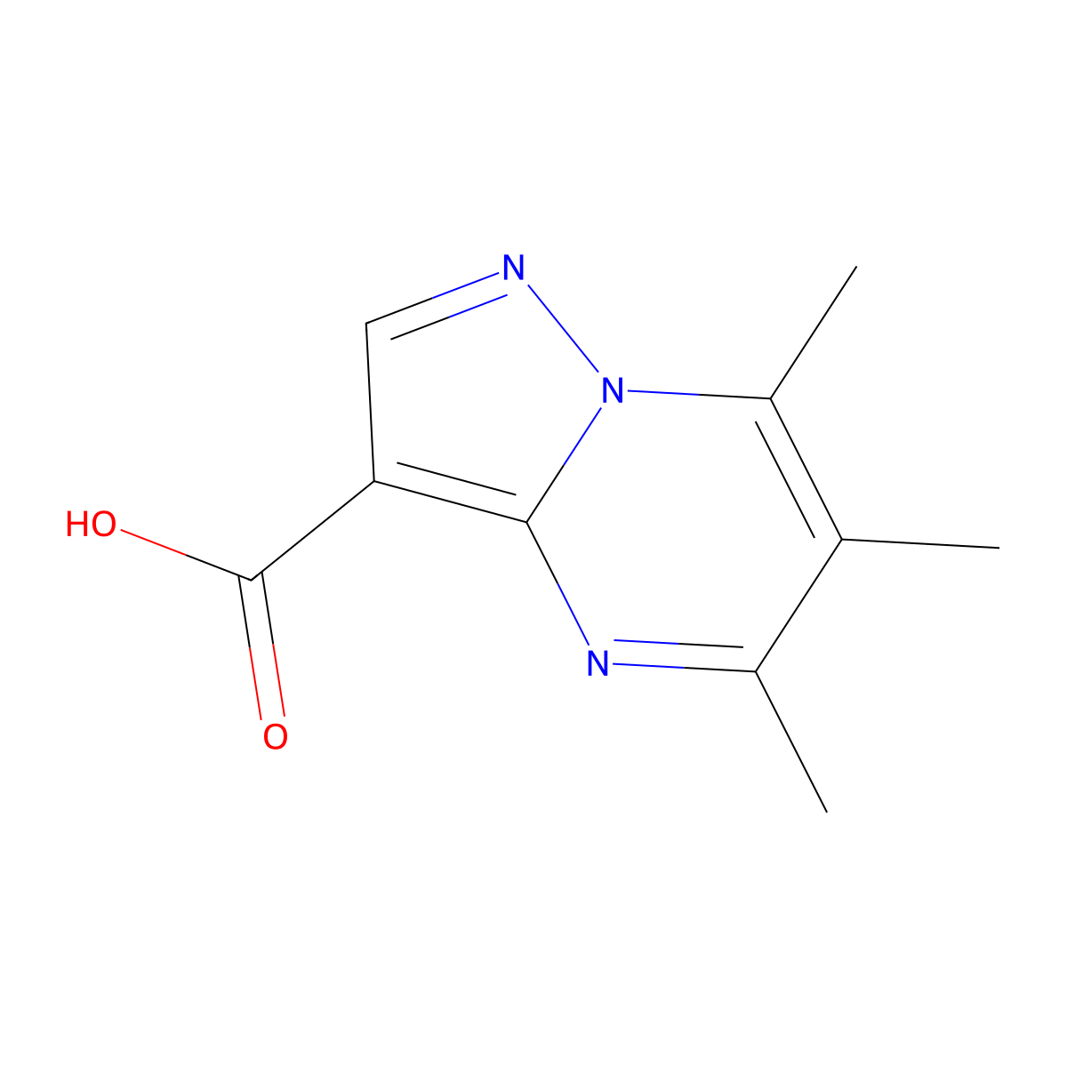 5,6,7-Trimethylpyrazolo[1,5-a]pyrimidine-3-carboxylic acid molecular structure, CAS 1531664-20-6