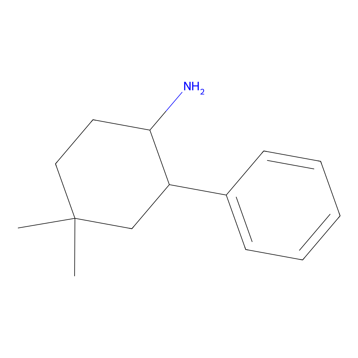 4,4-Dimethyl-2-phenylcyclohexan-1-amine molecular structure, CAS 1531668-38-8