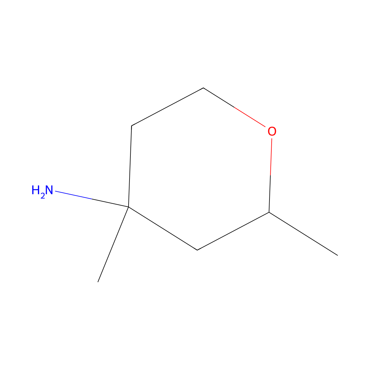 2,4-Dimethyloxan-4-amine molecular structure, CAS 1531669-89-2