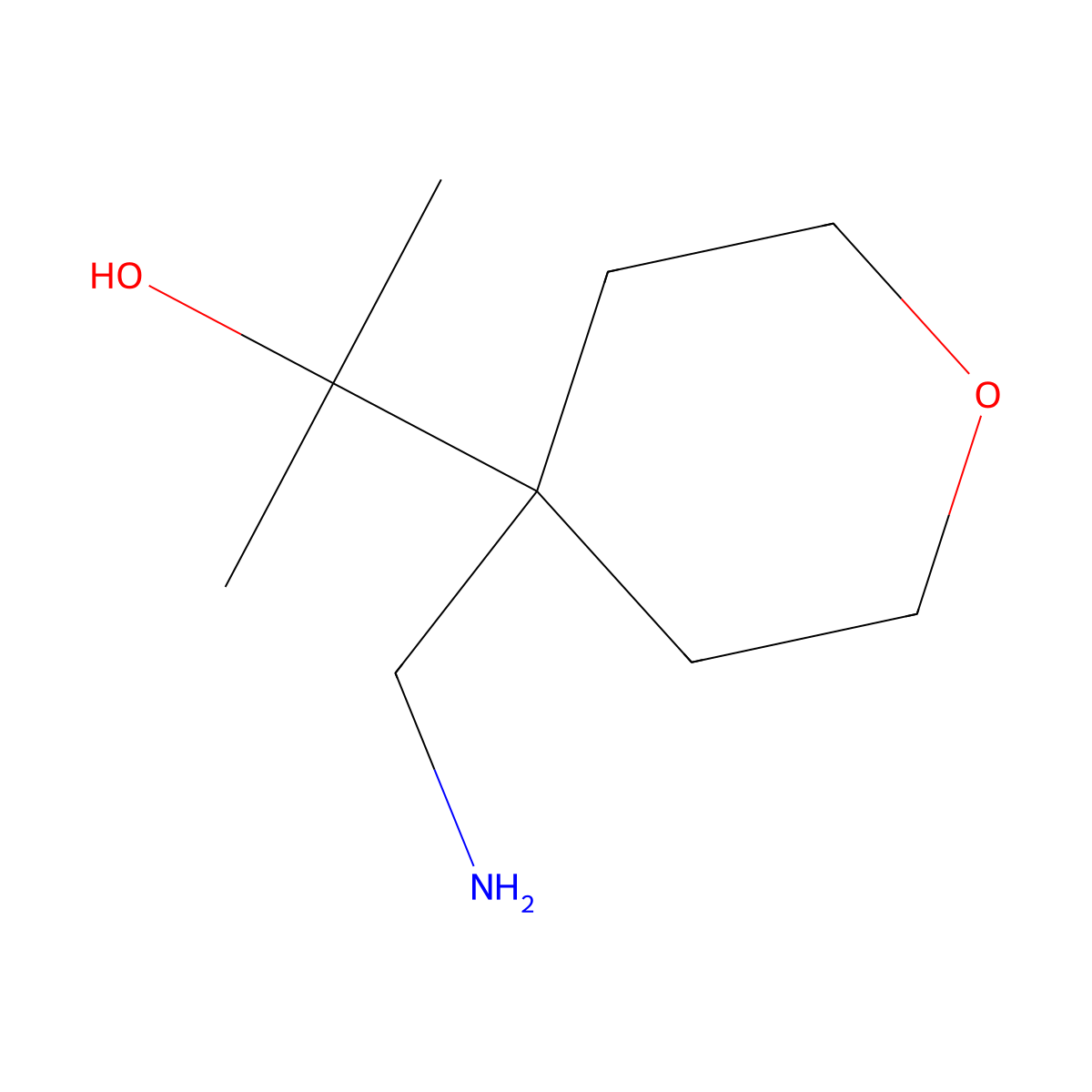 2-[4-(Aminomethyl)oxan-4-yl]propan-2-ol molecular structure, CAS 1531670-23-1