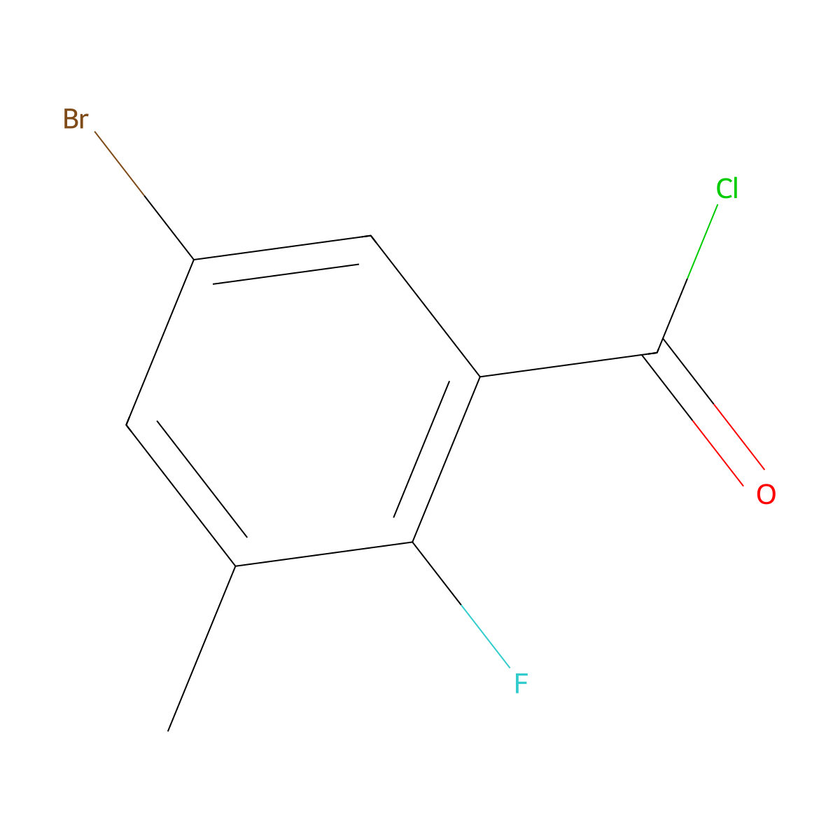 5-Bromo-2-fluoro-3-methylbenzoyl chloride molecular structure, CAS 1531673-34-3