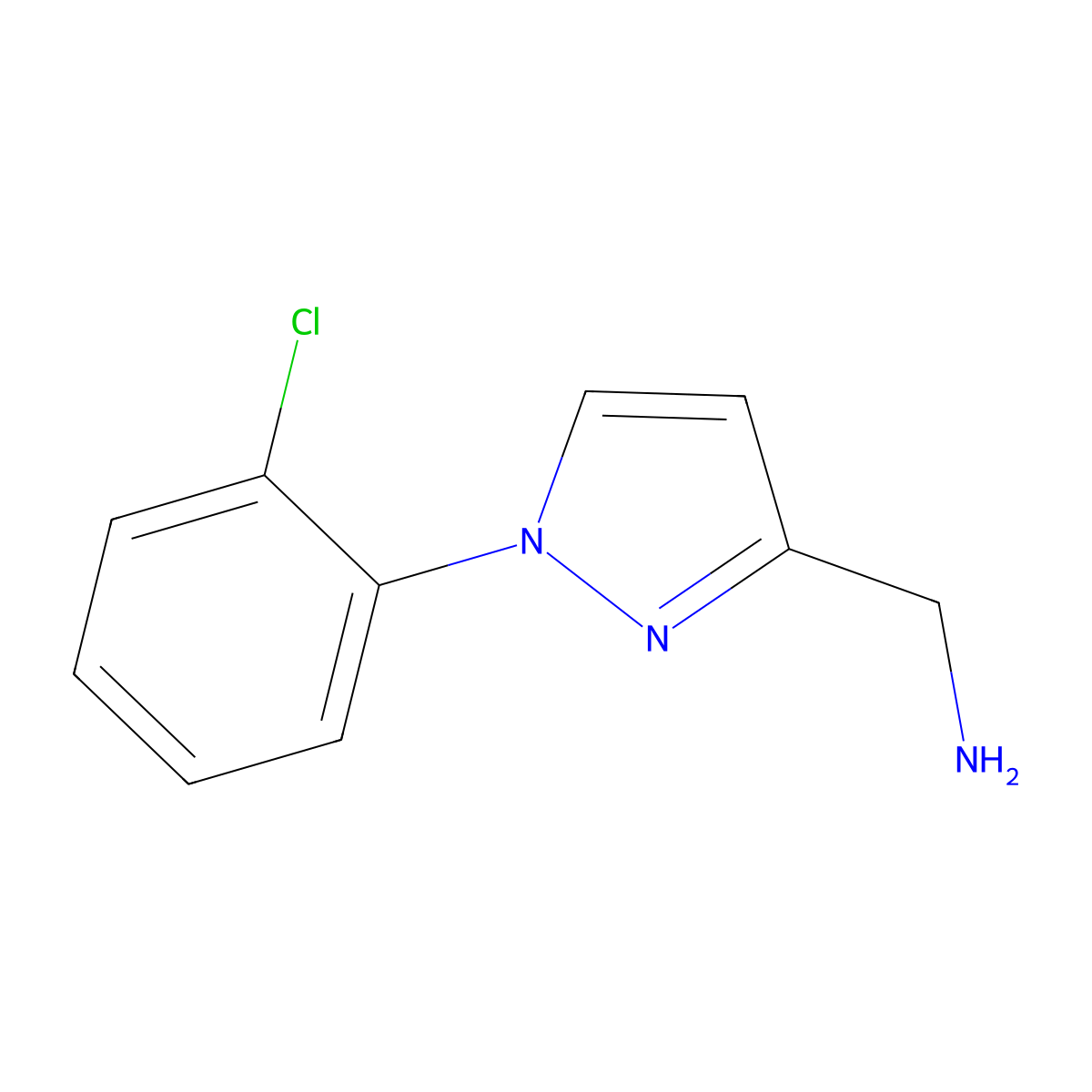 (1-(2-Chlorophenyl)-1h-pyrazol-3-yl)methanamine molecular structure, CAS 1531686-14-2