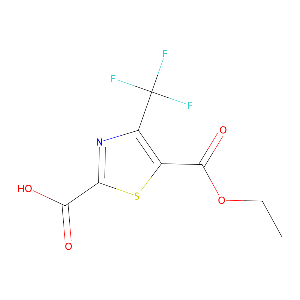 5-(Ethoxycarbonyl)-4-(trifluoromethyl)-1,3-thiazole-2-carboxylic acid molecular structure, CAS 1531696-14-6