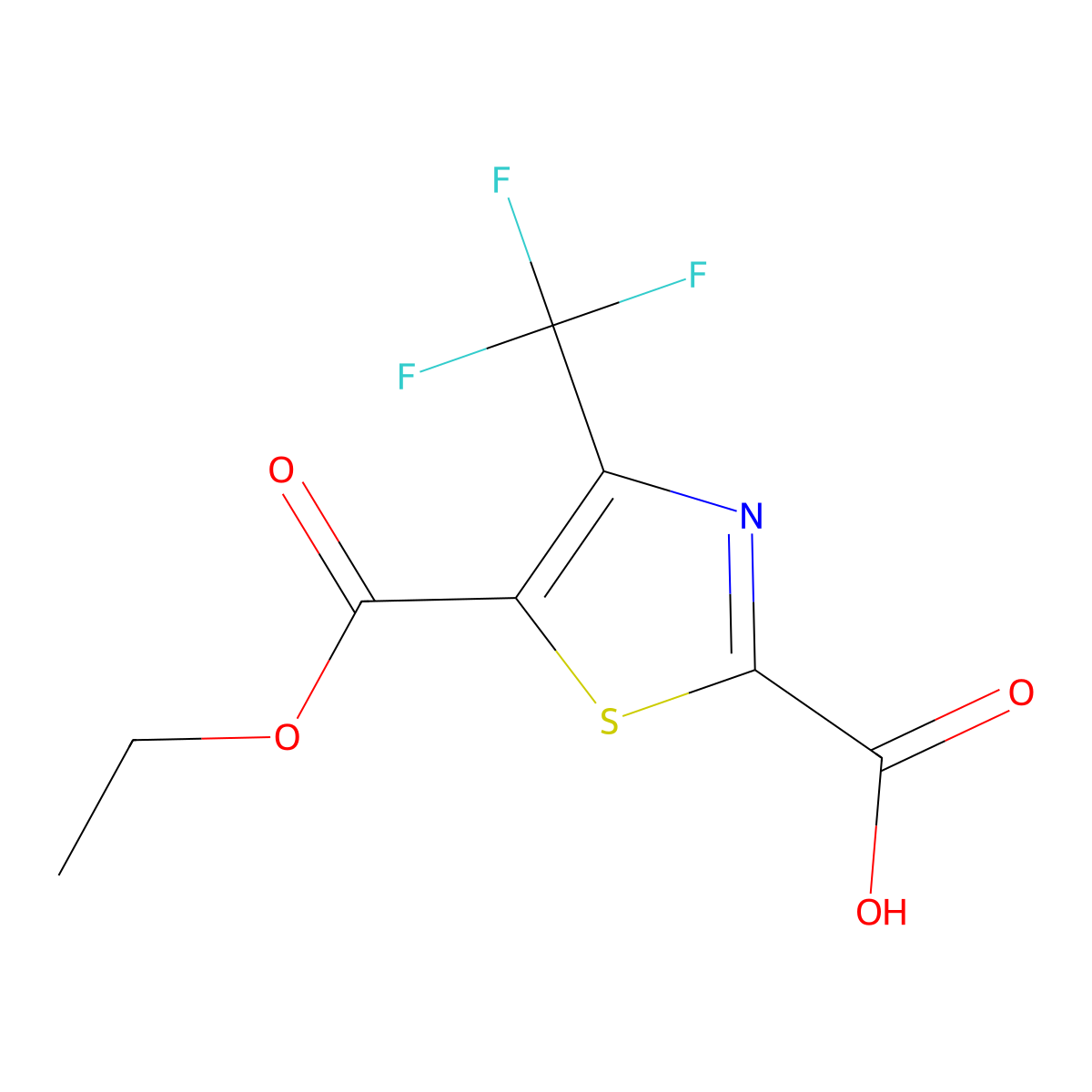 5-(Ethoxycarbonyl)-4-(trifluoromethyl)-1,3-thiazole-2-carboxylic acid molecular structure, CAS 1531696-14-6