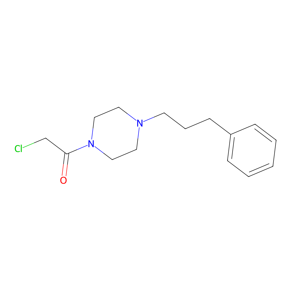 2-Chloro-1-(4-(3-phenylpropyl)piperazin-1-yl)ethan-1-one molecular structure, CAS 153170-17-3