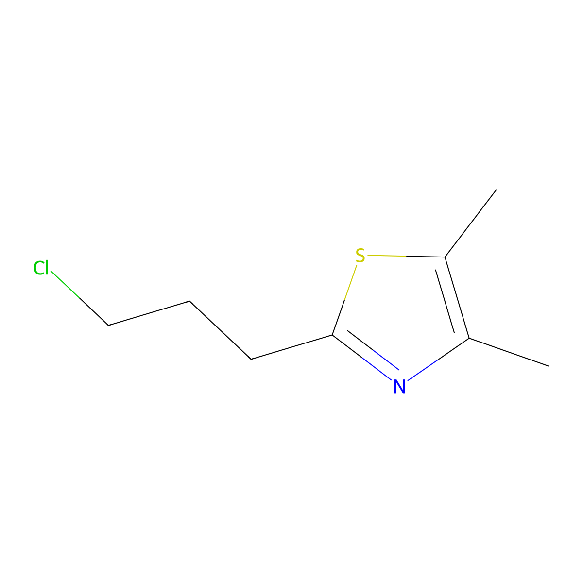 2-(3-Chloropropyl)-4,5-dimethyl-1,3-thiazole molecular structure, CAS 1531710-42-5