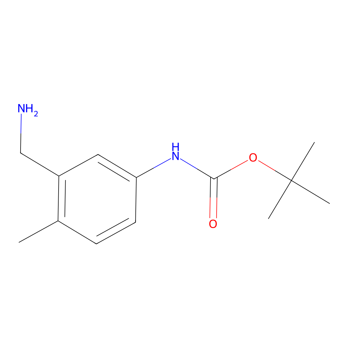 tert-butyl N-(3-(aminomethyl)-4-methylphenyl)carbamate molecular structure, CAS 1531715-73-7