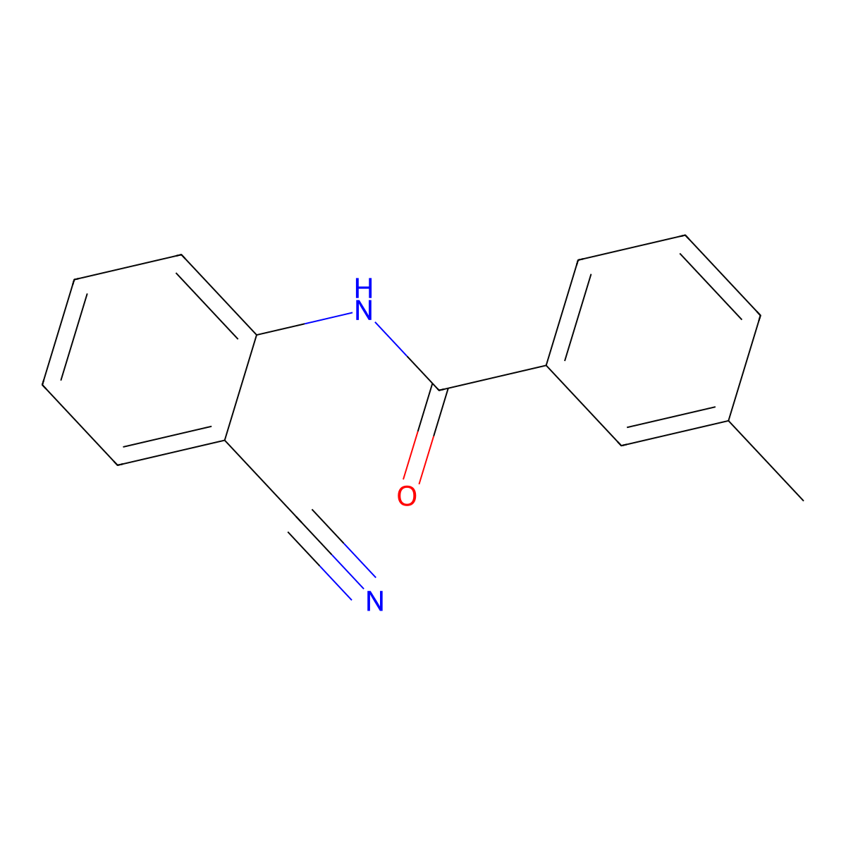 N-(2-cyanophenyl)-3-methylbenzamide molecular structure, CAS 153172-70-4