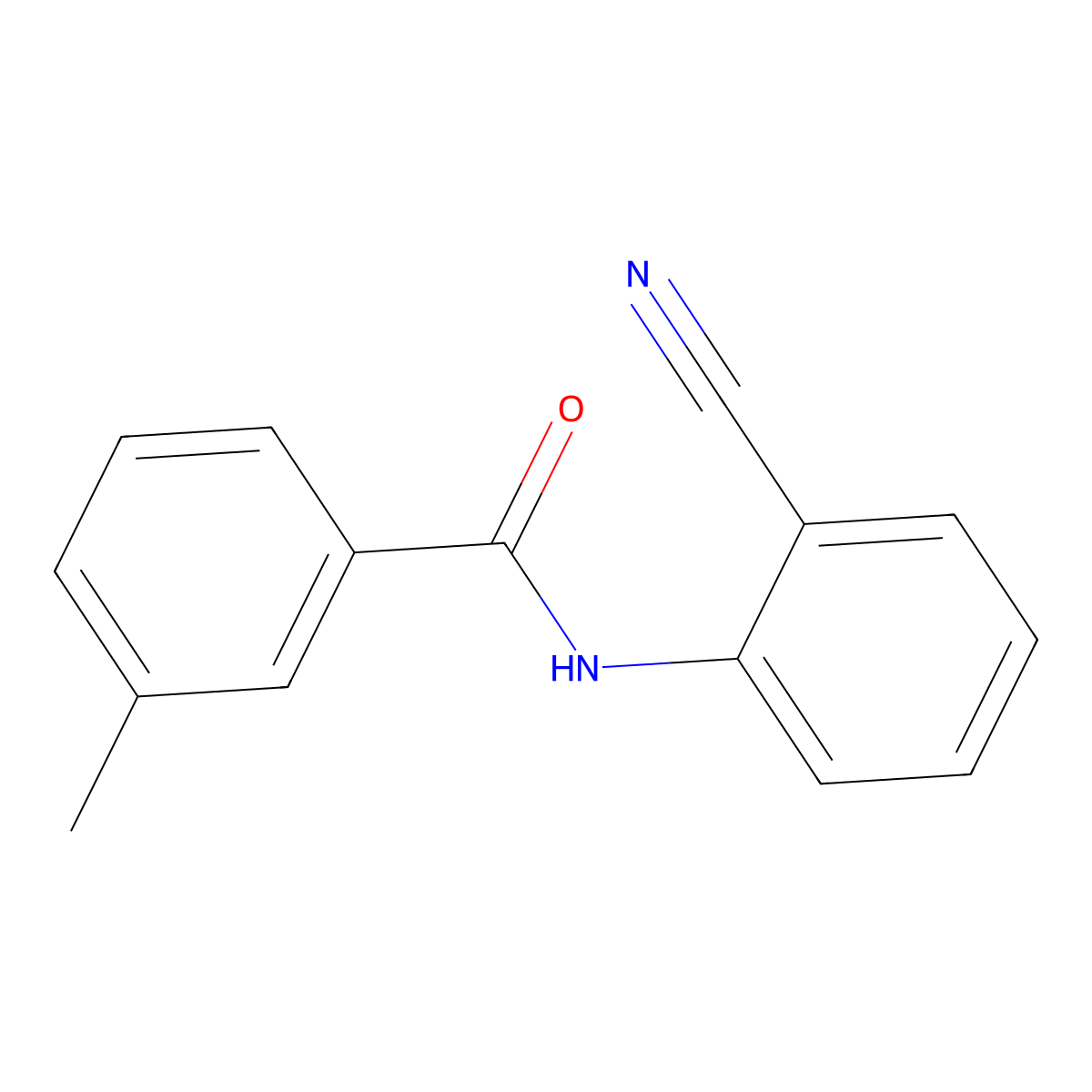 N-(2-cyanophenyl)-3-methylbenzamide molecular structure, CAS 153172-70-4