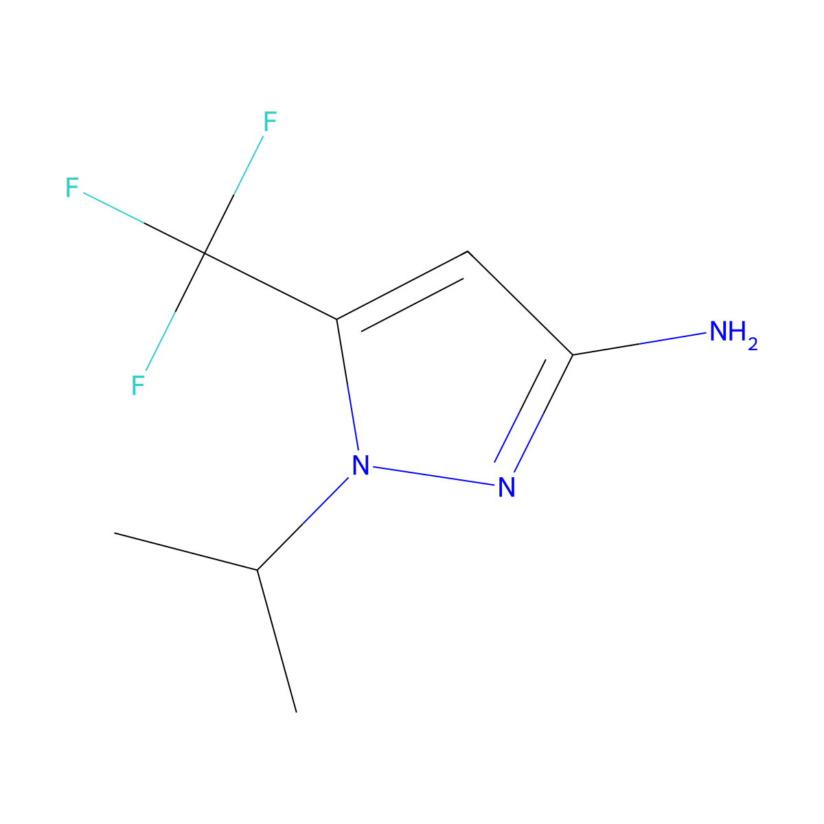1-Isopropyl-5-(trifluoromethyl)-1H-pyrazol-3-amine molecular structure, CAS 1531800-50-6