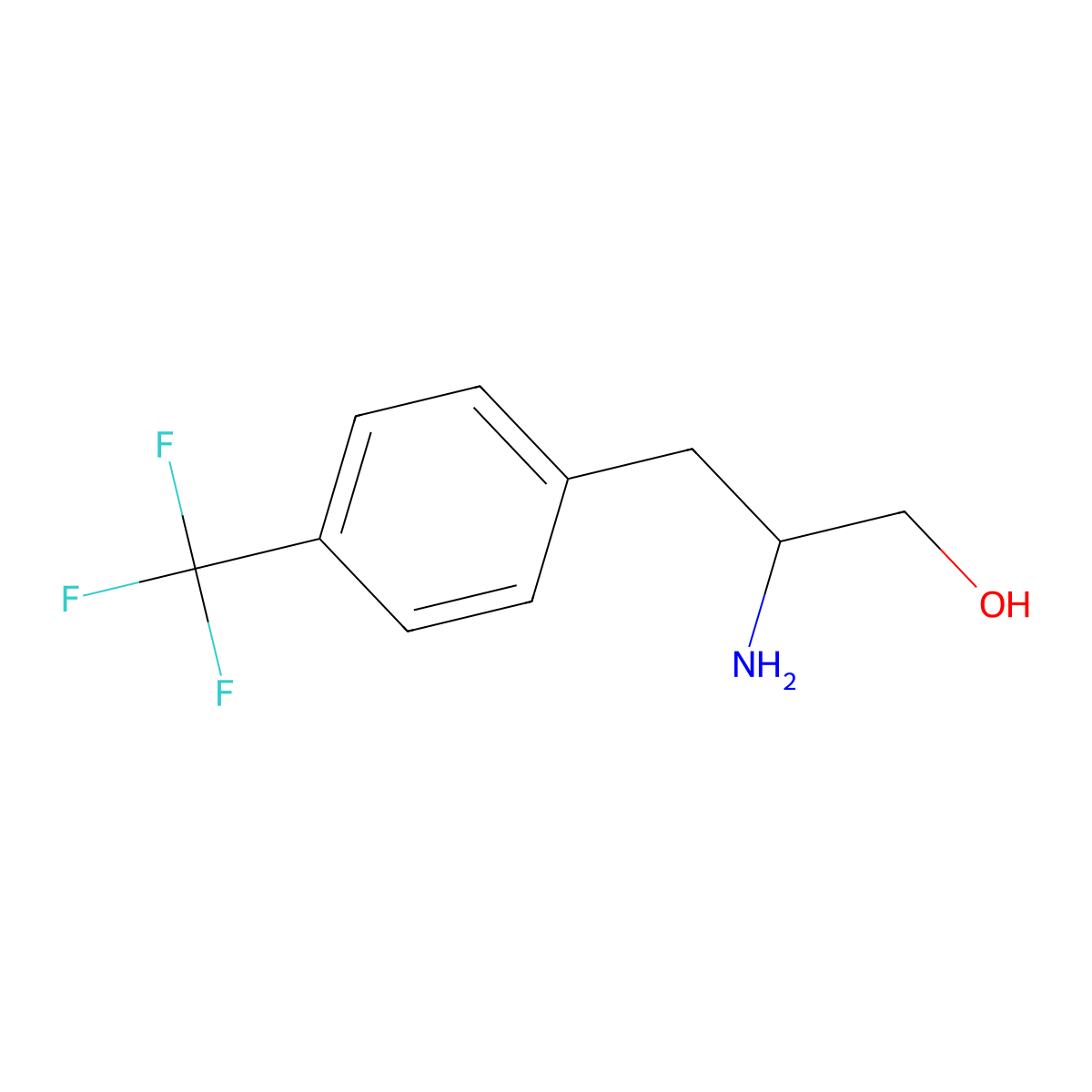 (S)-b-Amino-4-(trifluoromethyl)benzenepropanol molecular structure, CAS 153181-07-8