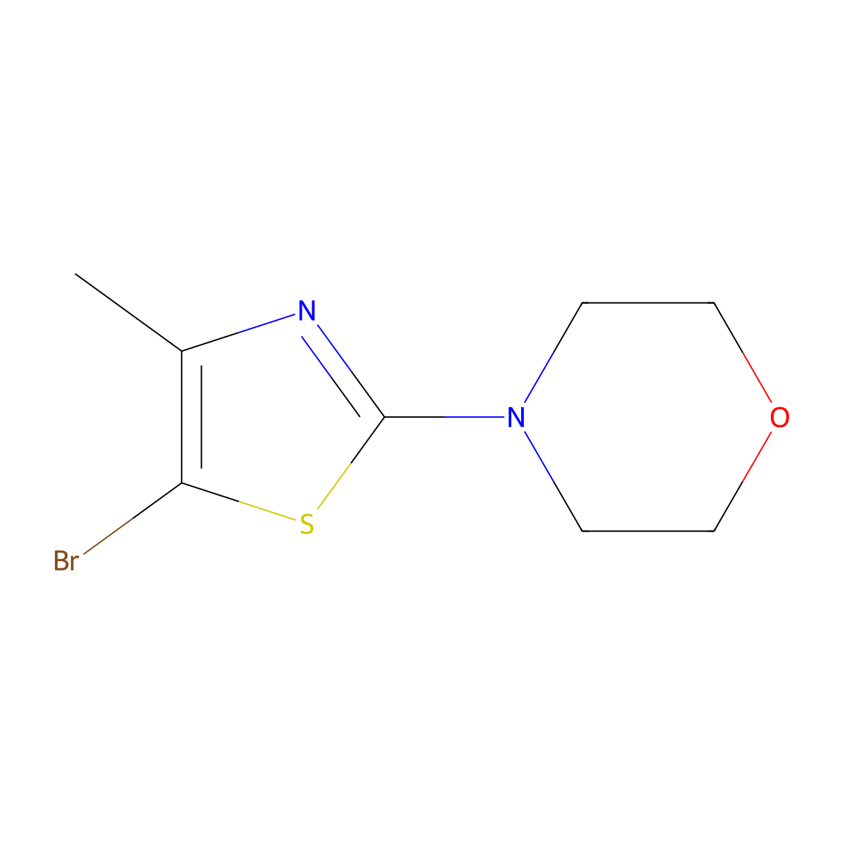 5-Bromo-4-methyl-2-(morpholino)thiazole molecular structure, CAS 1531837-03-2