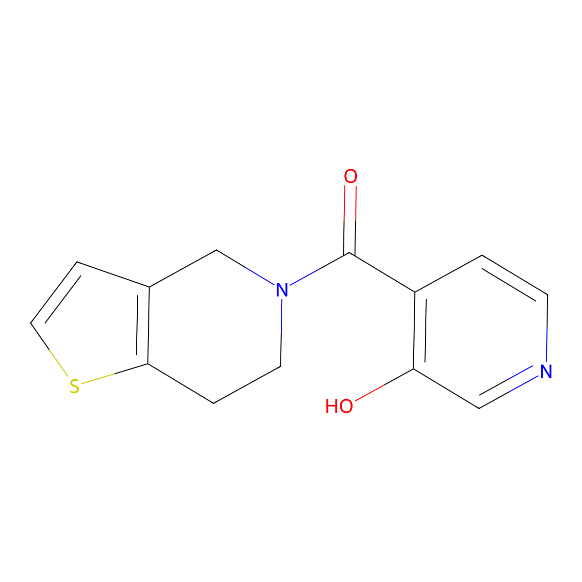 4-(4H,5H,6H,7H-thieno(3,2-c)pyridine-5-carbonyl)pyridin-3-ol molecular structure, CAS 1531851-85-0