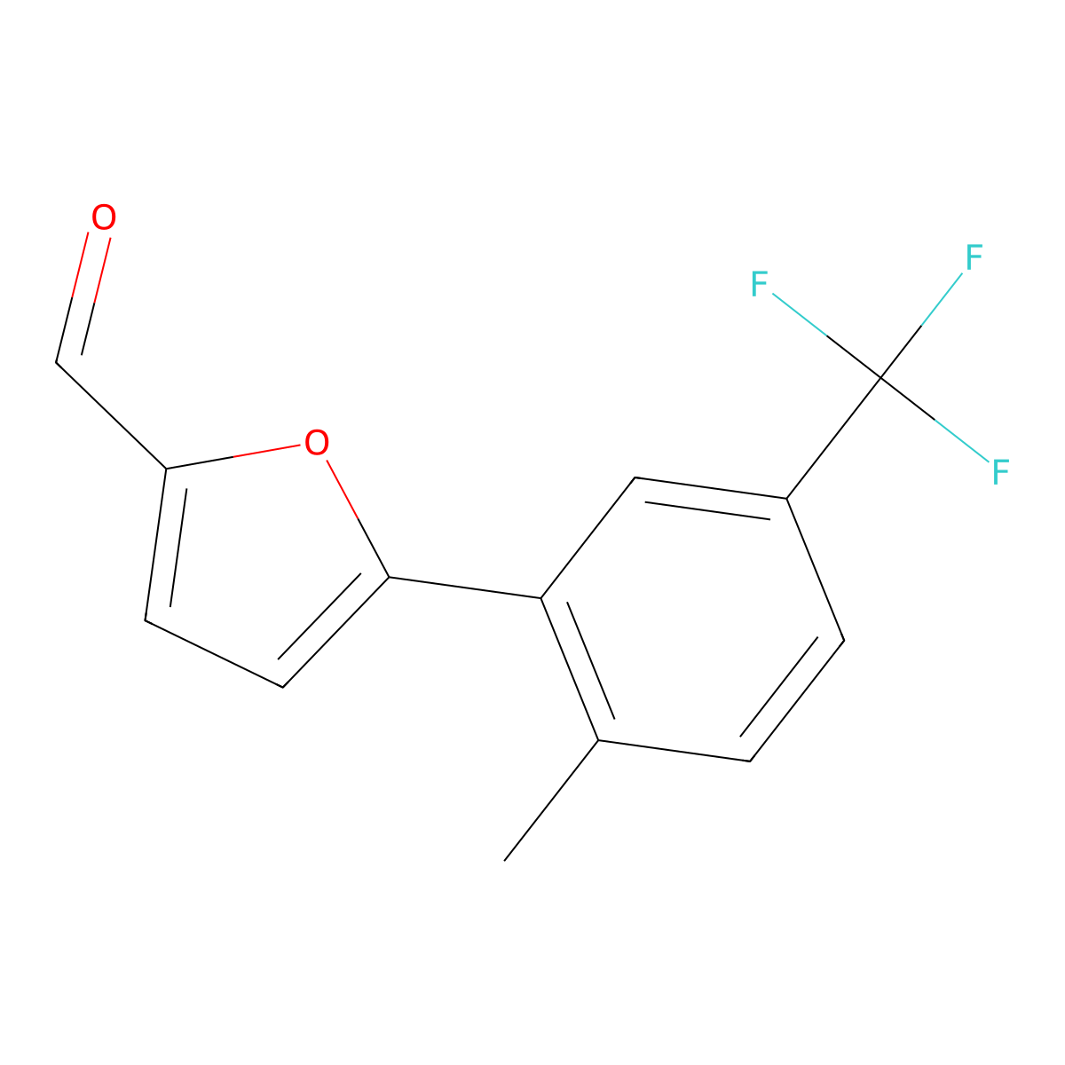 5-[2-Methyl-5-(trifluoromethyl)phenyl]-2-furancarboxaldehyde molecular structure, CAS 1531867-63-6
