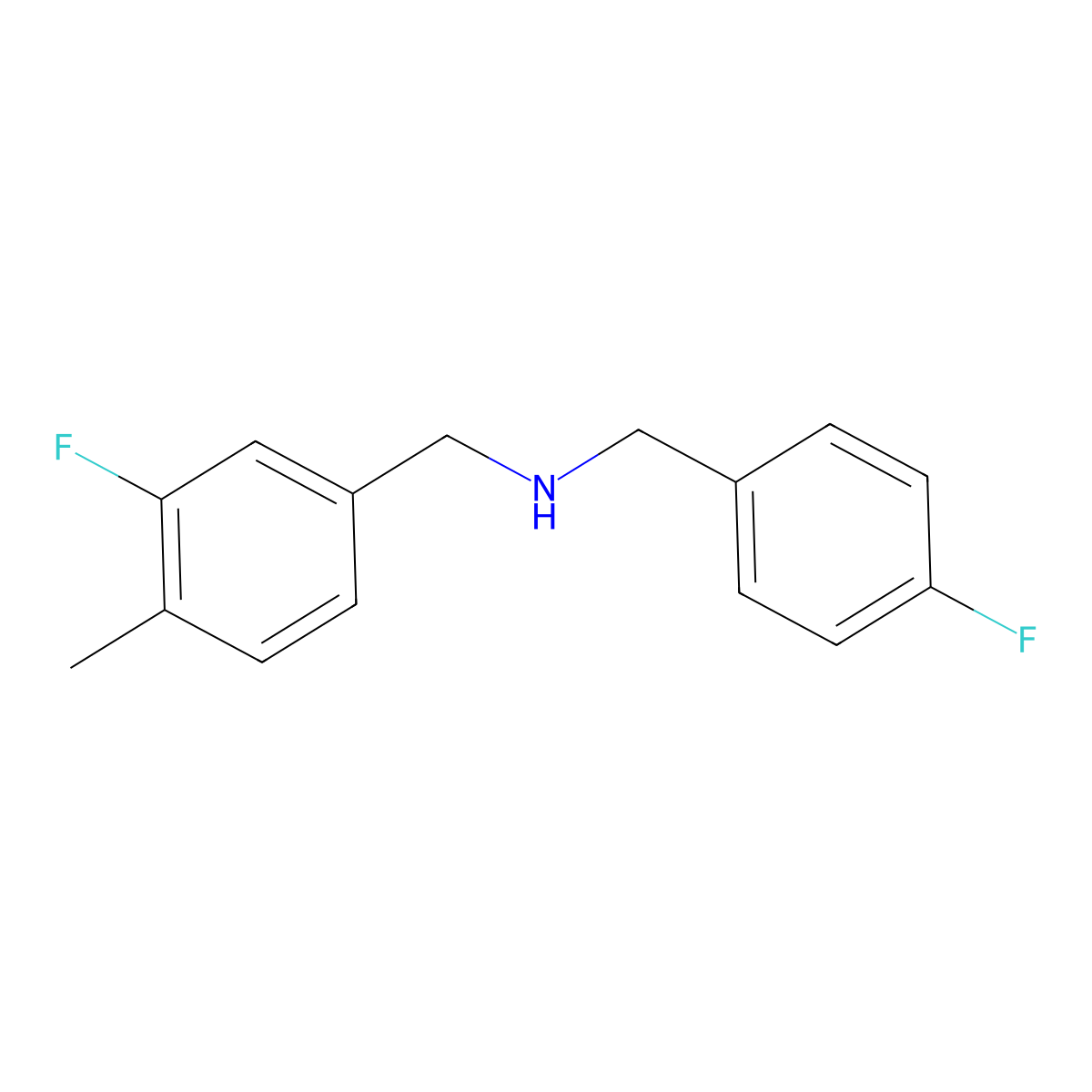 [(3-Fluoro-4-methylphenyl)methyl][(4-fluorophenyl)methyl]amine molecular structure, CAS 1531870-35-5