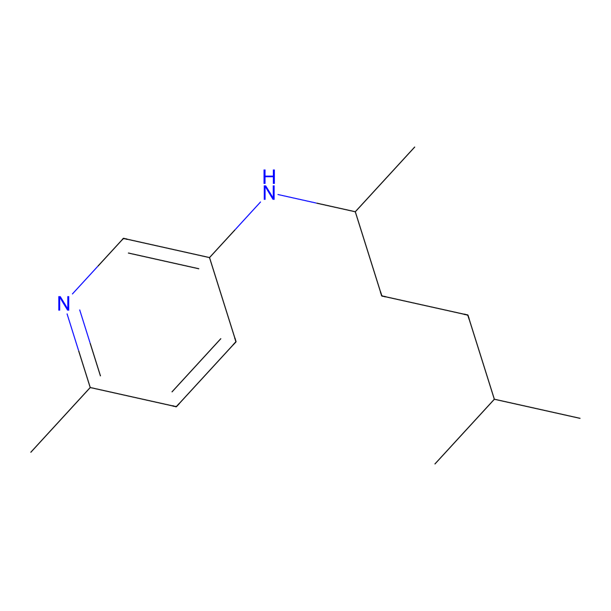 6-Methyl-N-(5-methylhexan-2-yl)pyridin-3-amine molecular structure, CAS 1531911-29-1