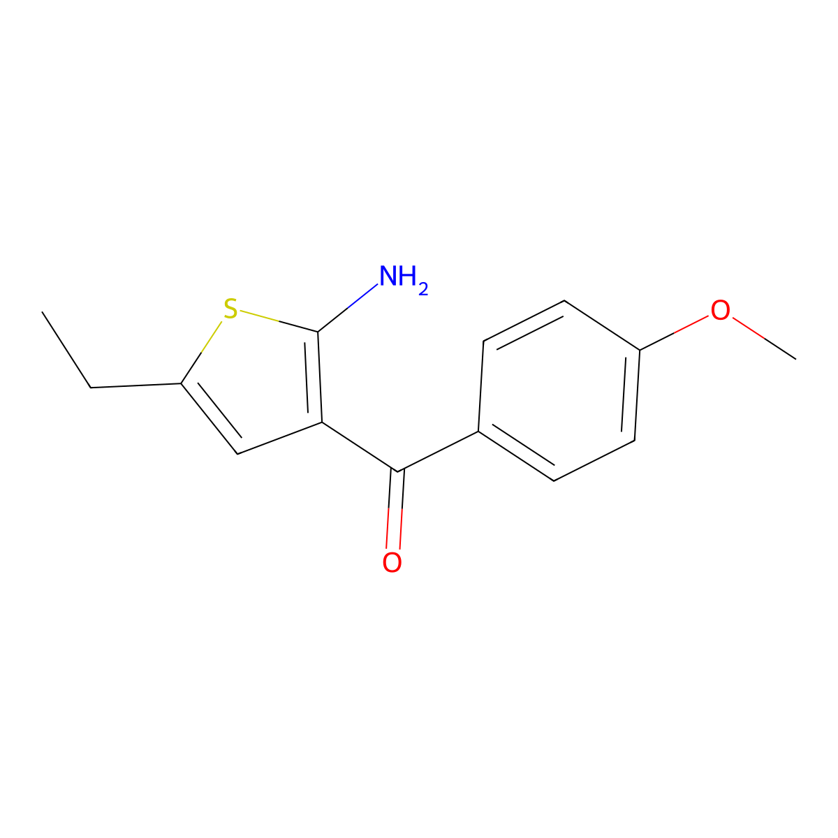 (2-Amino-5-ethyl-3-thienyl)(4-methoxyphenyl)methanone molecular structure, CAS 153195-01-8