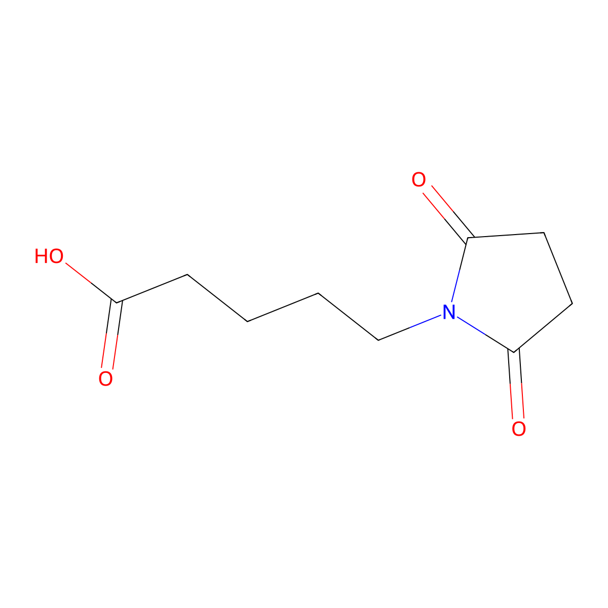 5-(2,5-Dioxopyrrolidin-1-yl)pentanoic acid molecular structure, CAS 153195-41-6