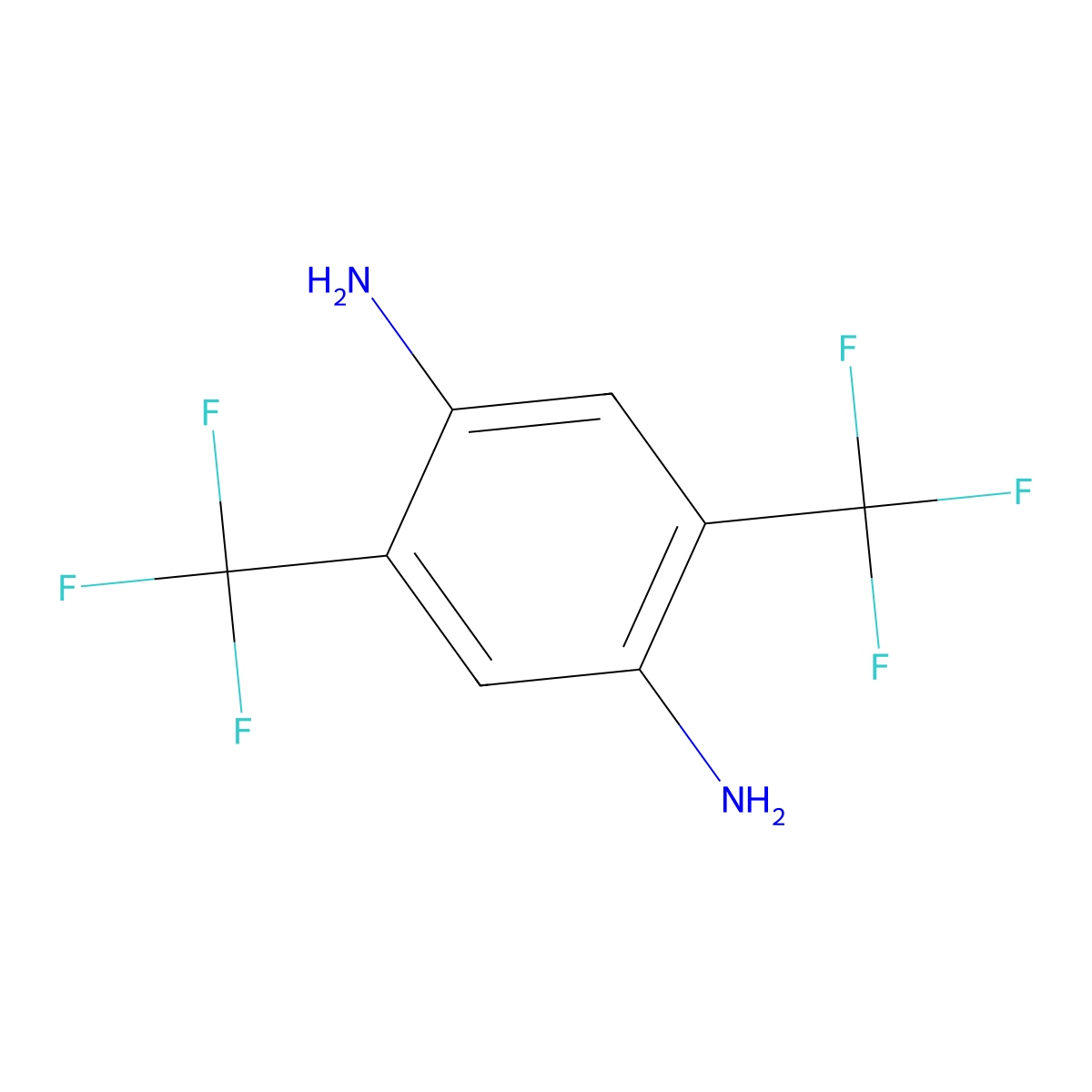2,5-Bis(trifluoromethyl)benzene-1,4-diamine molecular structure, CAS 153195-83-6