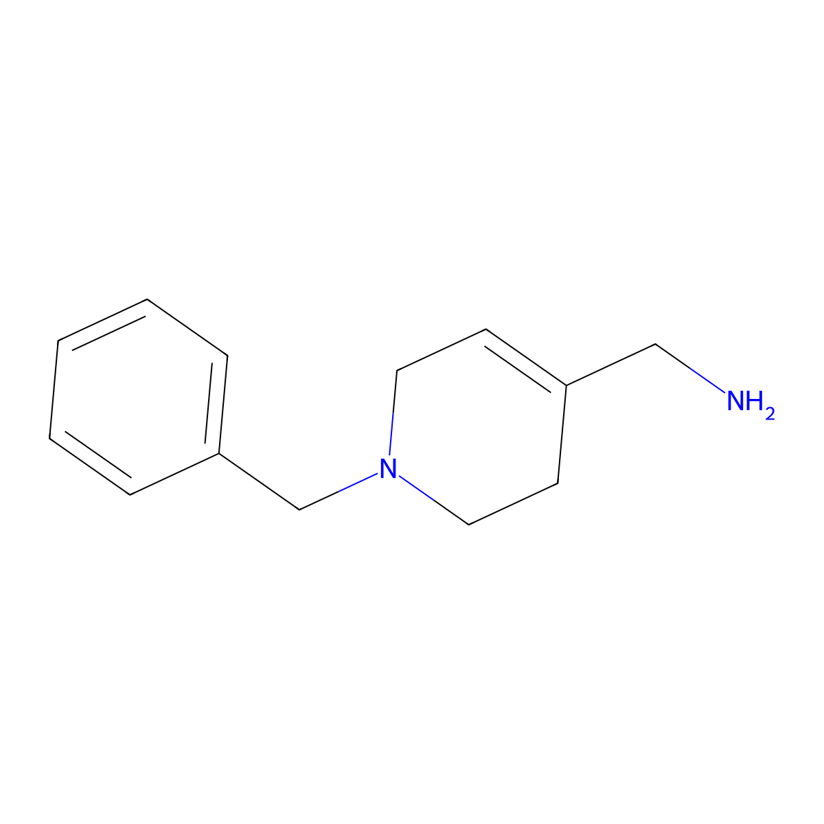 (1-Benzyl-1,2,3,6-tetrahydropyridin-4-yl)methanamine molecular structure, CAS 153196-51-1
