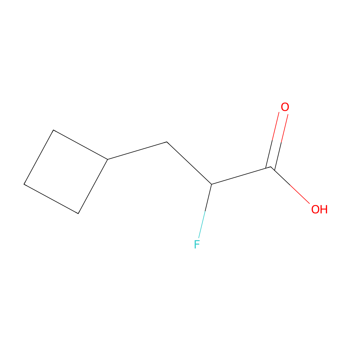 3-Cyclobutyl-2-fluoropropanoic acid molecular structure, CAS 1531971-51-3