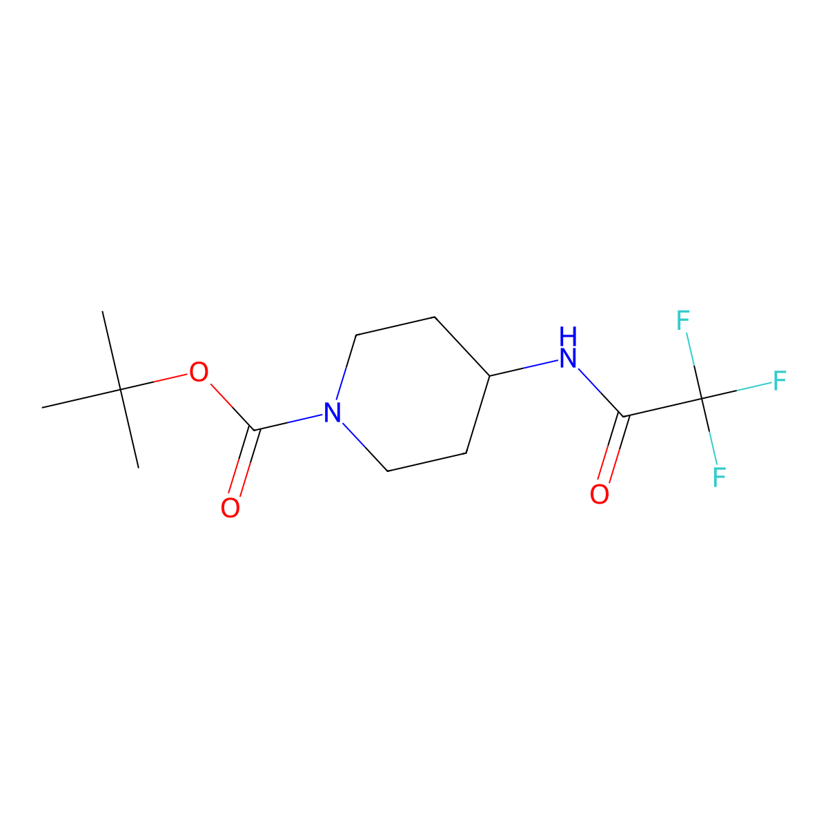Tert-butyl 4-(2,2,2-trifluoroacetamido)piperidine-1-carboxylate molecular structure, CAS 153198-06-2