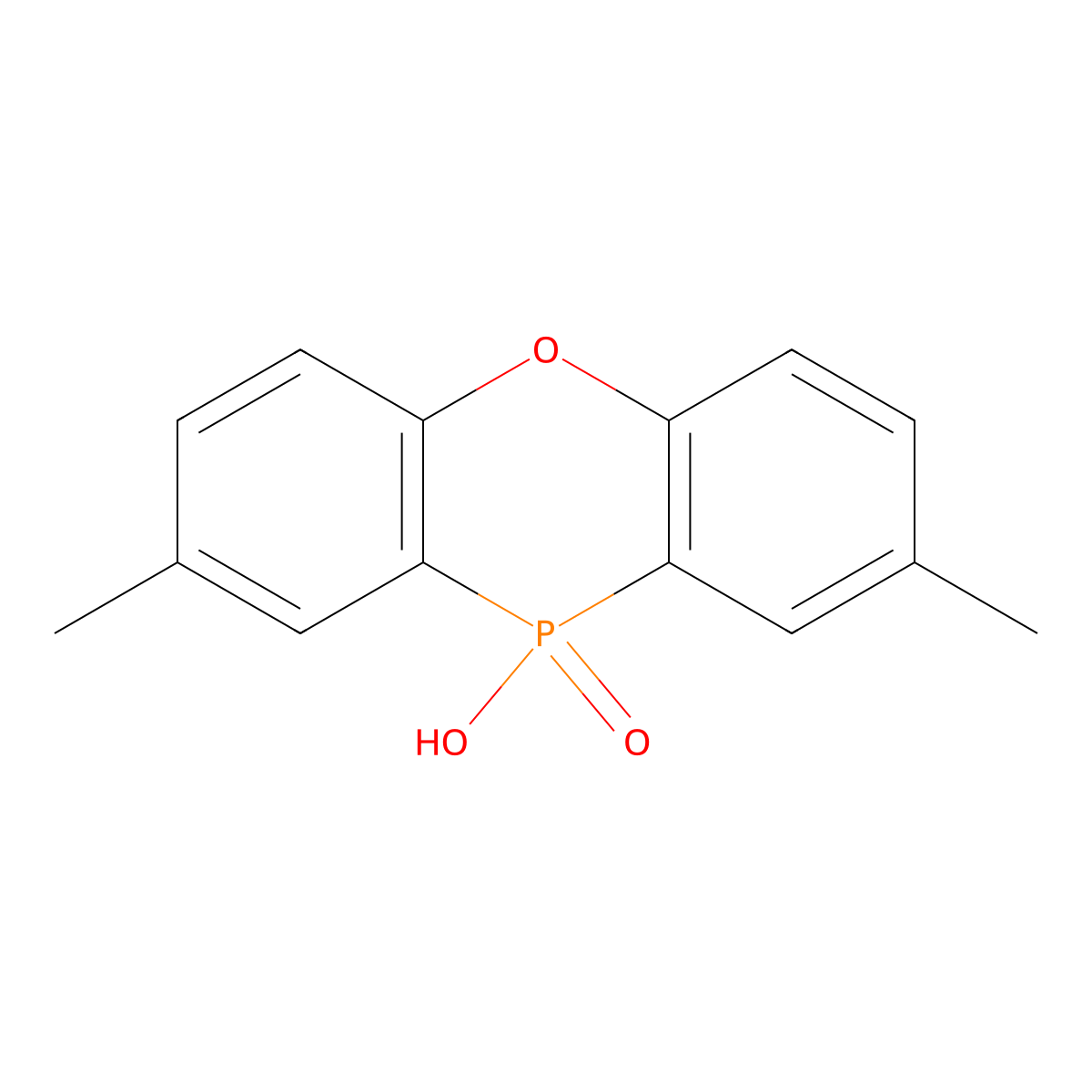 10-Hydroxy-2,8-dimethylphenoxaphosphinine 10-oxide molecular structure, CAS 15320-91-9