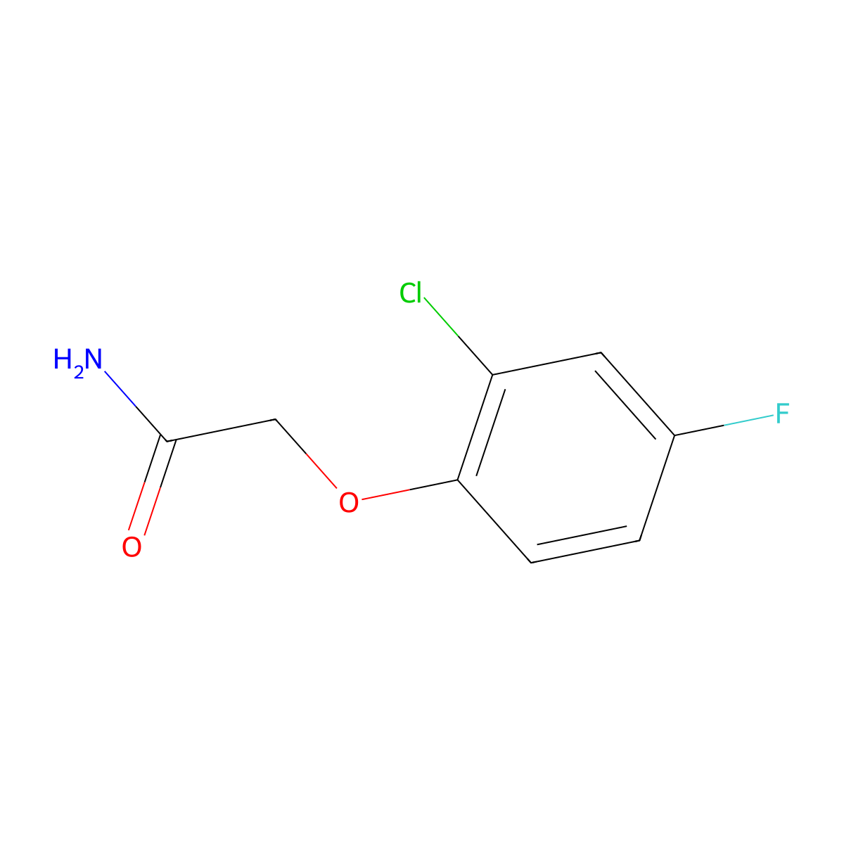 2-(2-Chloro-4-fluorophenoxy)acetamide molecular structure, CAS 153201-26-4