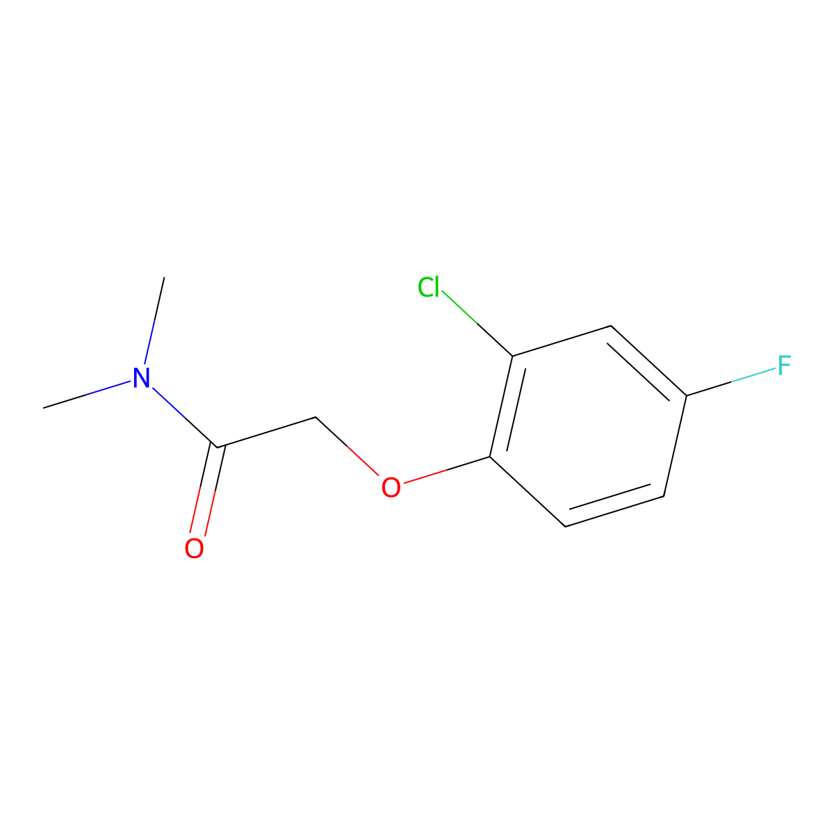 2-(2-chloro-4-fluorophenoxy)-N,N-dimethylacetamide molecular structure, CAS 153201-30-0