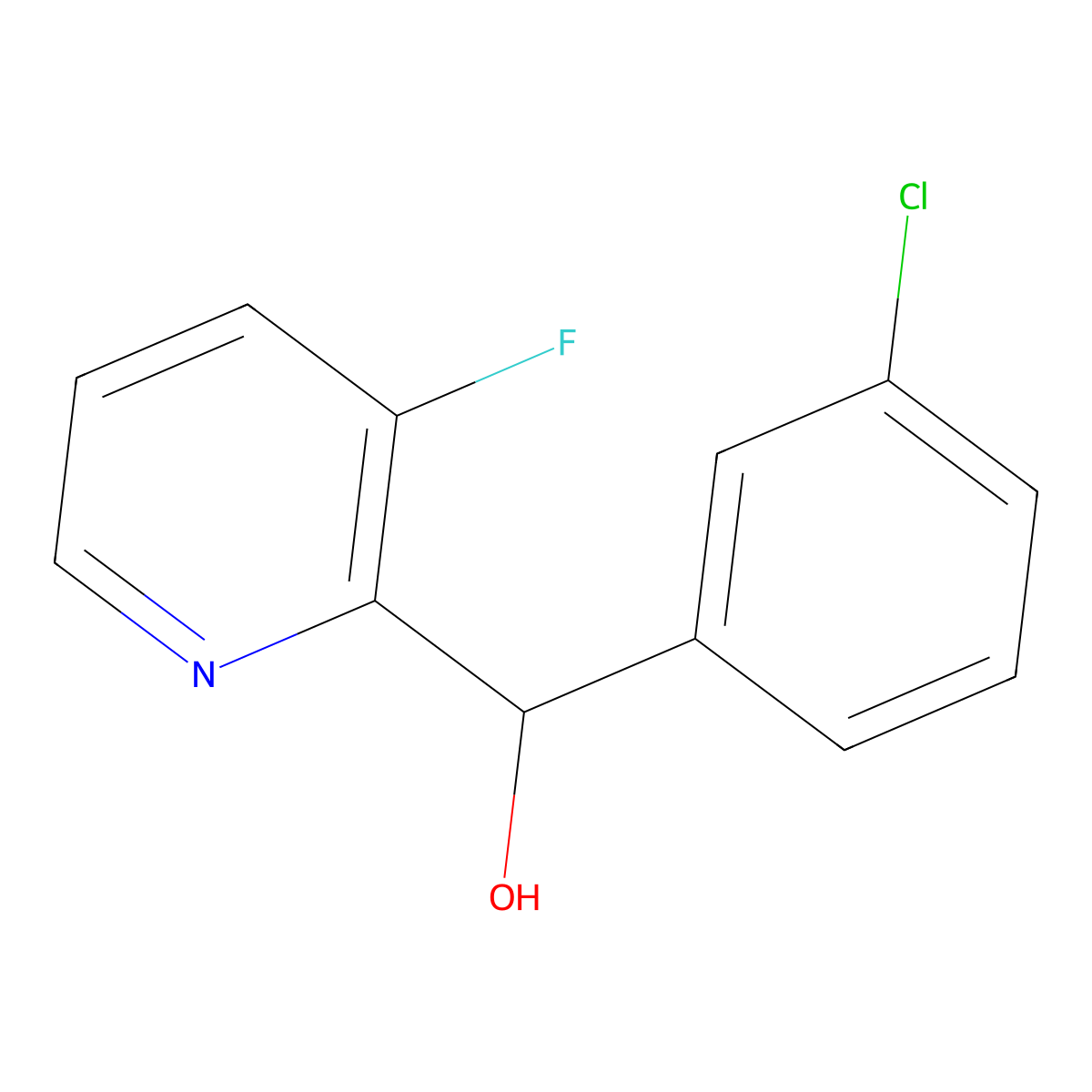 (3-Chlorophenyl)(3-fluoropyridin-2-YL)methanol molecular structure, CAS 1532028-64-0