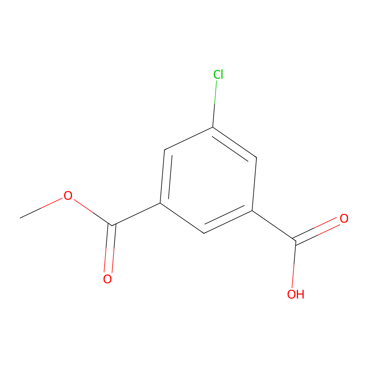 3-Chloro-5-(methoxycarbonyl)benzoic acid molecular structure, CAS 153203-57-7