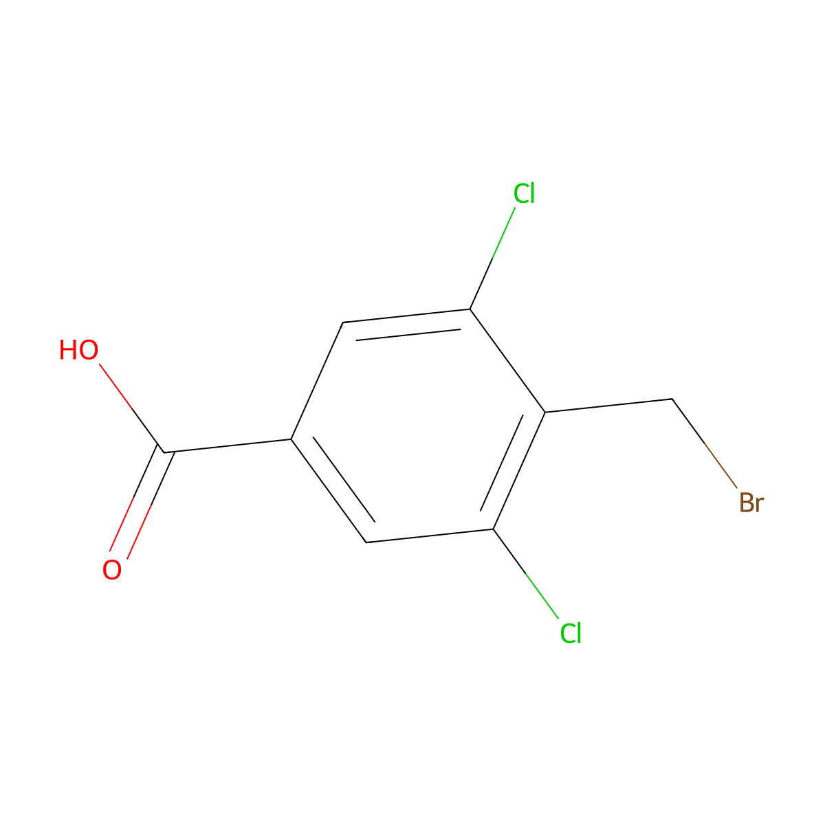 4-(Bromomethyl)-3,5-dichlorobenzoic acid molecular structure, CAS 153203-78-2