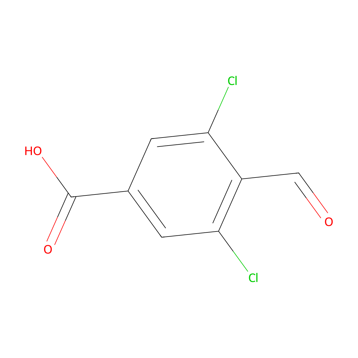 3,5-Dichloro-4-formylbenzoic acid molecular structure, CAS 153203-80-6
