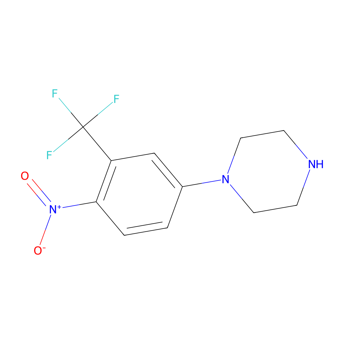 1-[4-Nitro-3-(trifluoromethyl)phenyl]piperazine molecular structure, CAS 153204-82-1
