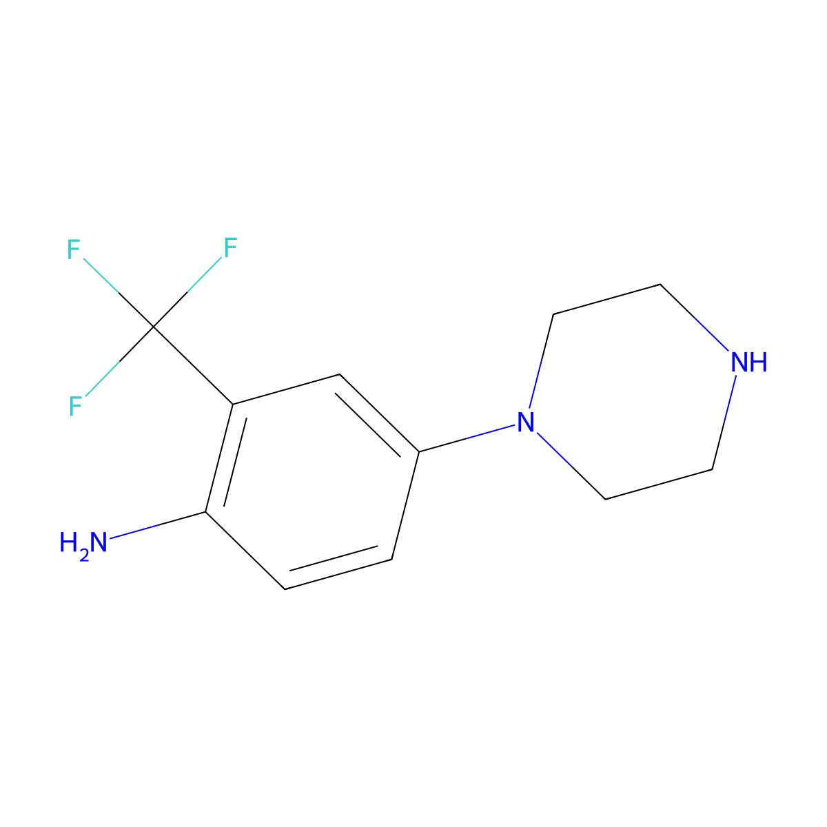 4-(Piperazin-1-yl)-2-(trifluoromethyl)aniline molecular structure, CAS 153204-84-3
