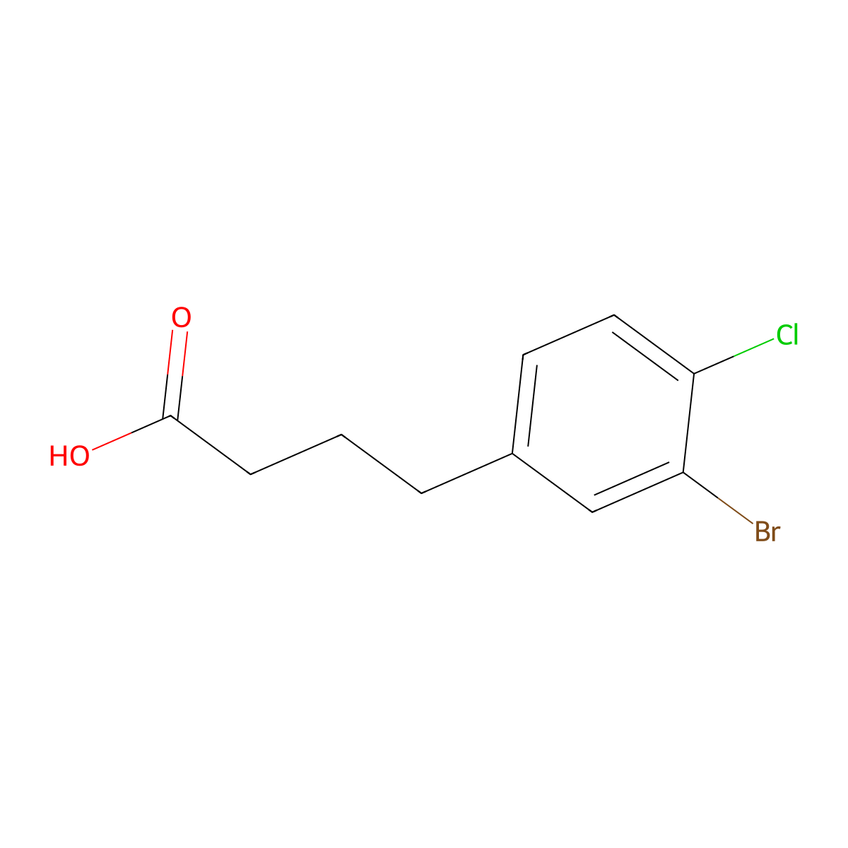 4-(3-Bromo-4-chlorophenyl)butanoic acid molecular structure, CAS 1532077-82-9