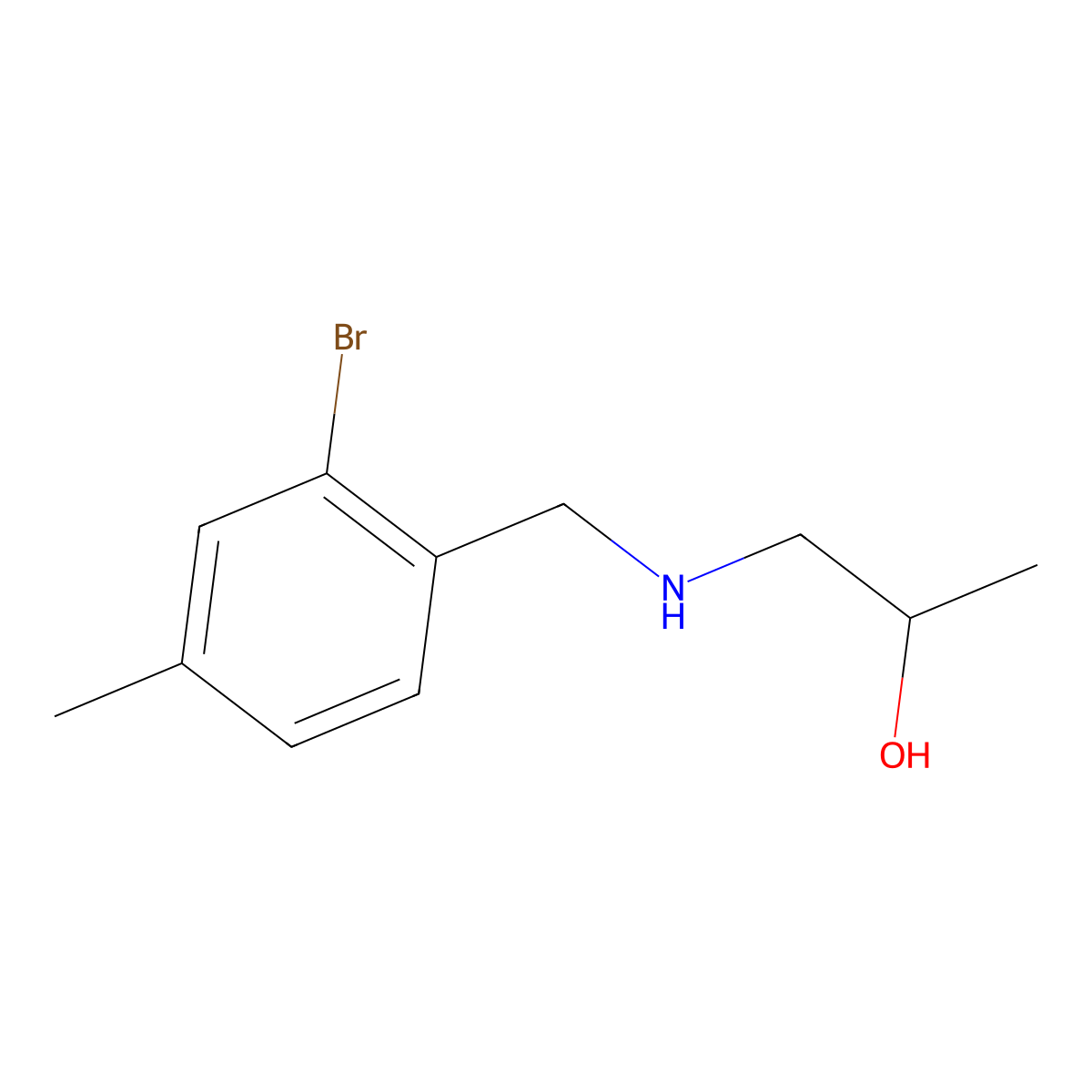 1-{[(2-Bromo-4-methylphenyl)methyl]amino}propan-2-ol molecular structure, CAS 1532080-54-8