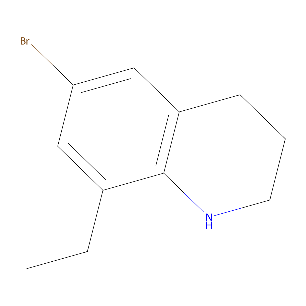 6-Bromo-8-ethyl-1,2,3,4-tetrahydroquinoline molecular structure, CAS 1532088-60-0