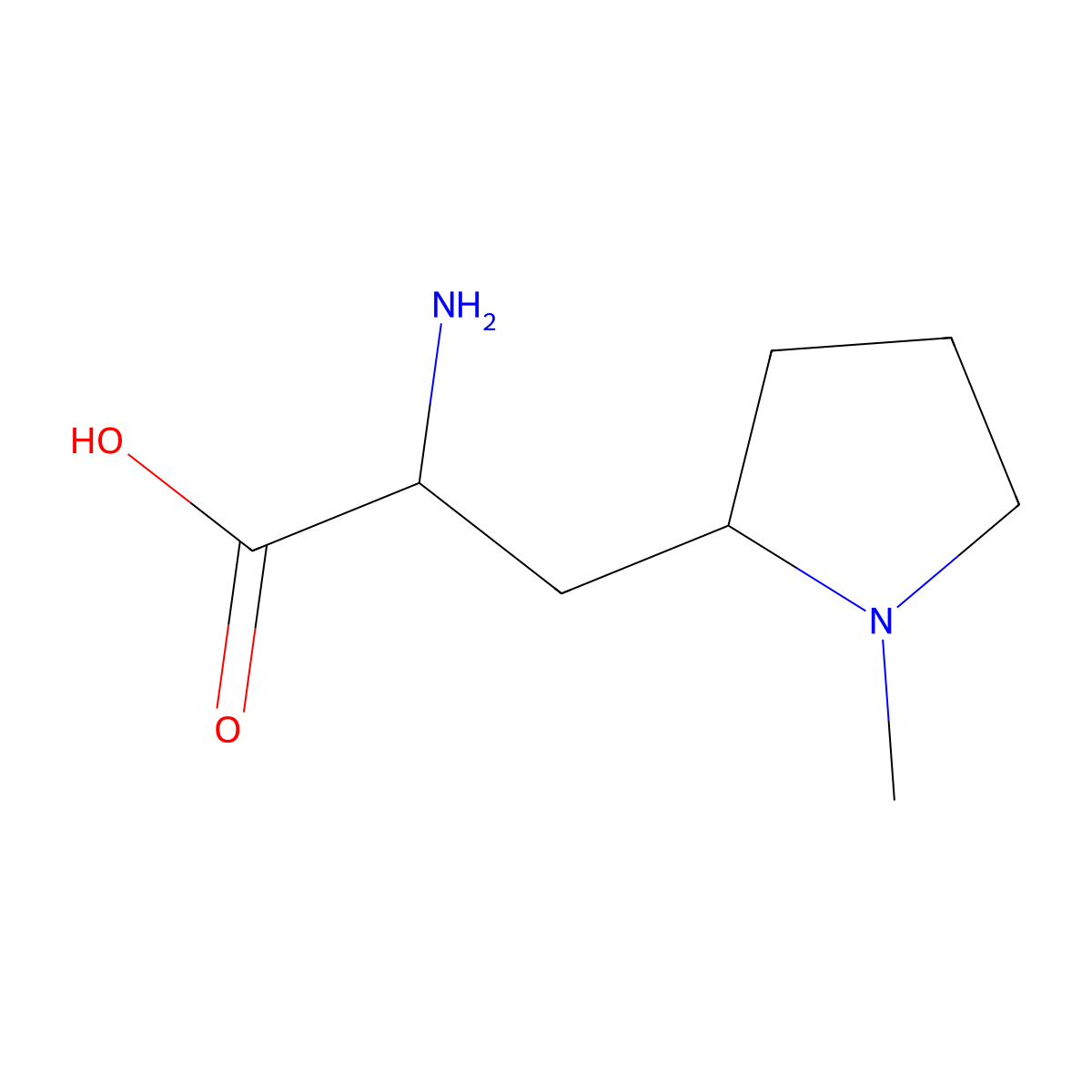 2-Amino-3-(1-methylpyrrolidin-2-yl)propanoic acid molecular structure, CAS 1532097-46-3