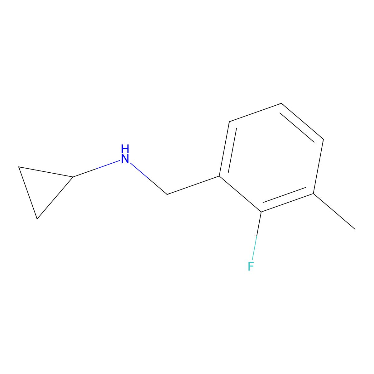 N-[(2-Fluoro-3-methylphenyl)methyl]cyclopropanamine molecular structure, CAS 1532106-86-7