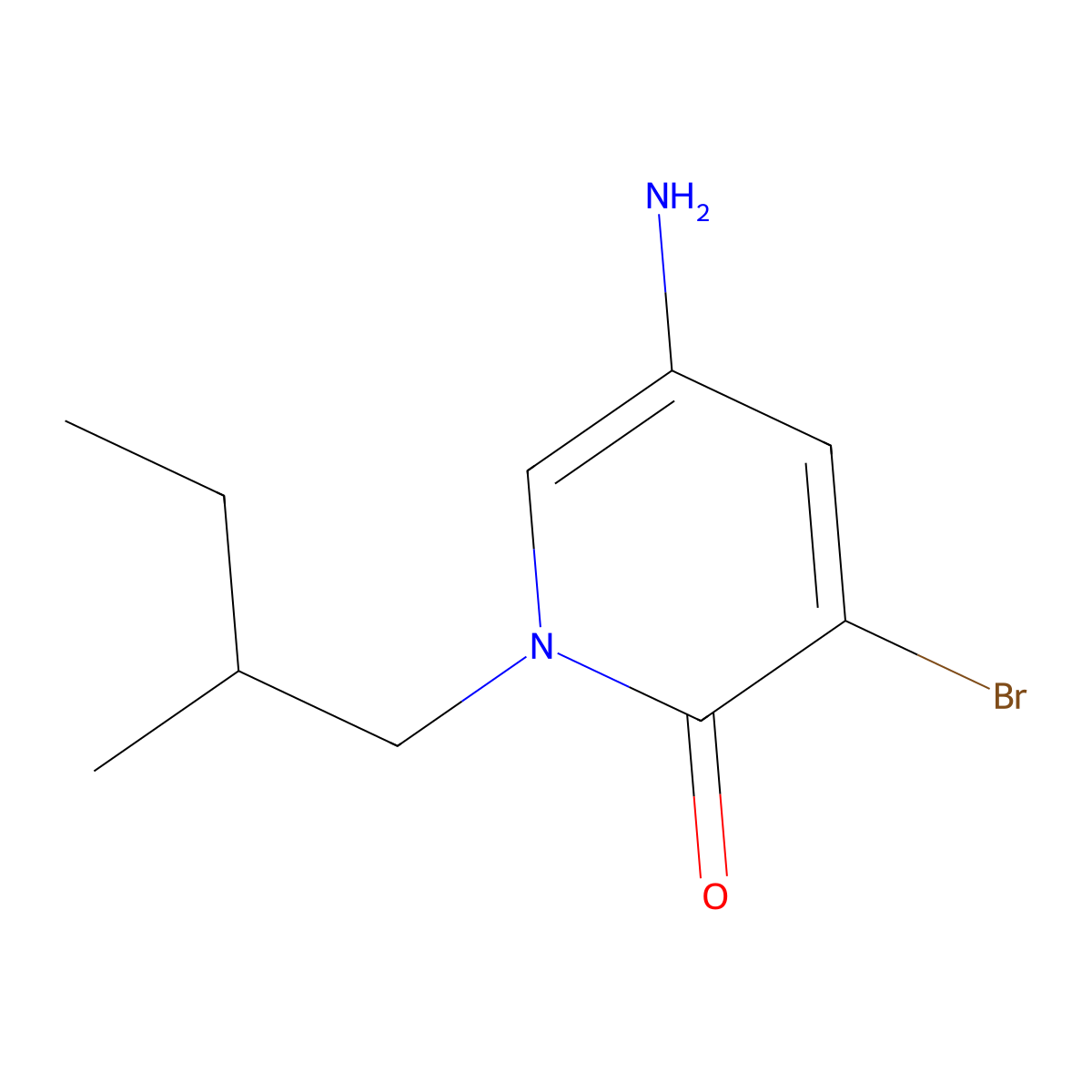 5-Amino-3-bromo-1-(2-methylbutyl)-1,2-dihydropyridin-2-one molecular structure, CAS 1532124-07-4