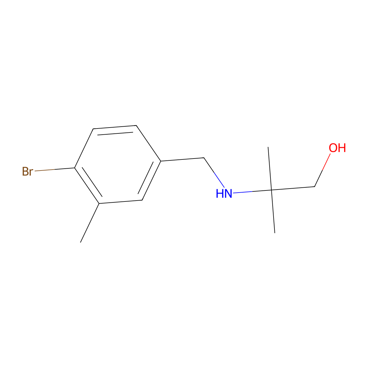 2-{[(4-Bromo-3-methylphenyl)methyl]amino}-2-methylpropan-1-ol molecular structure, CAS 1532145-61-1