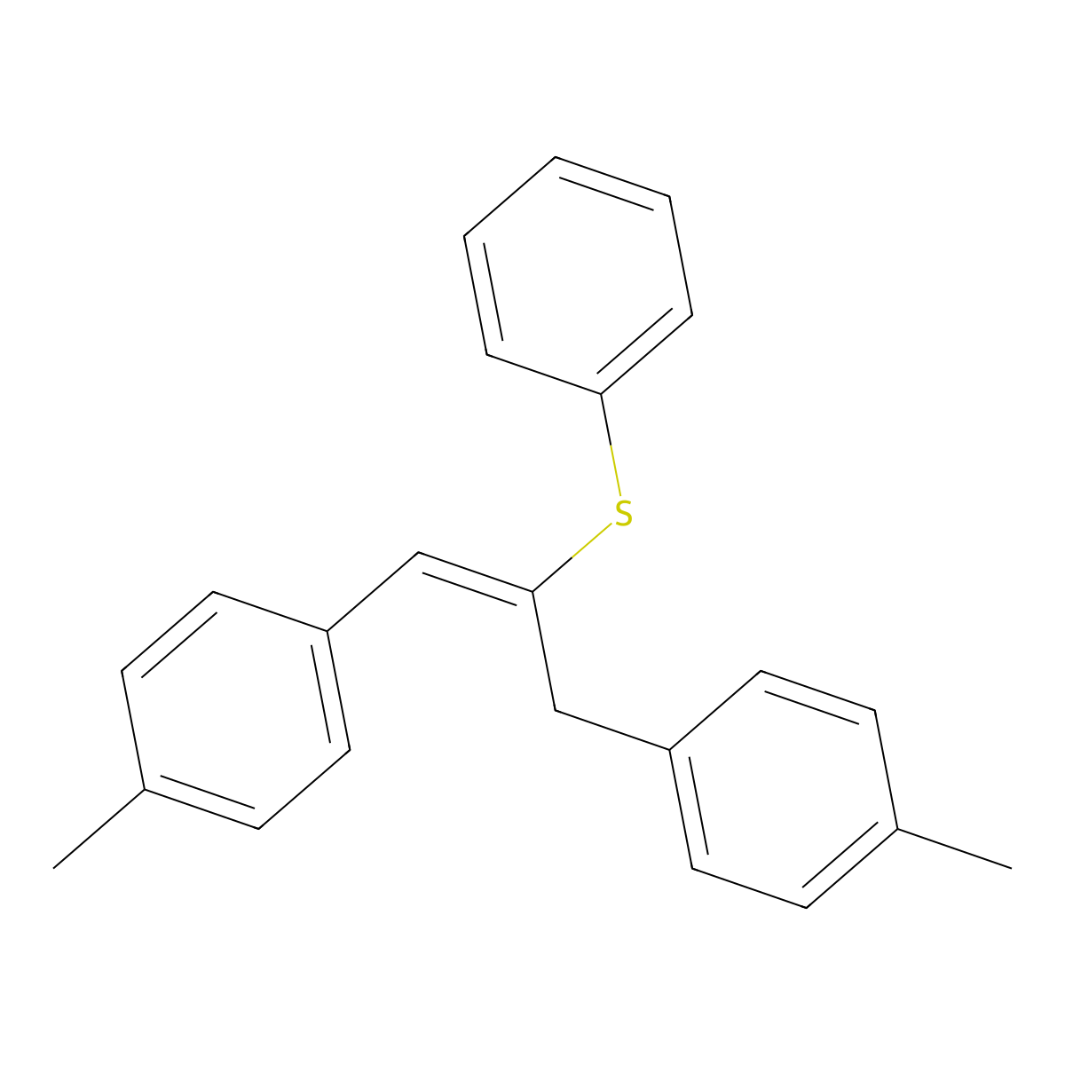 1-Methyl-4-[3-(4-methylphenyl)-2-(phenylsulfanyl)prop-2-en-1-yl]benzene molecular structure, CAS 153215-22-6