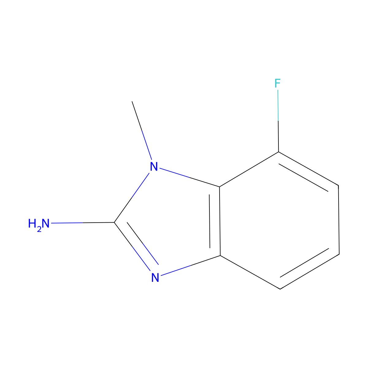 7-fluoro-1-methyl-1H-1,3-benzodiazol-2-amine molecular structure, CAS 1532228-68-4