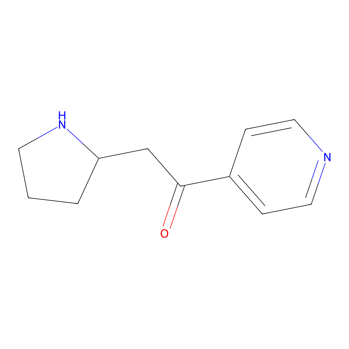 1-(Pyridin-4-yl)-2-(pyrrolidin-2-yl)ethan-1-one molecular structure, CAS 1532232-21-5