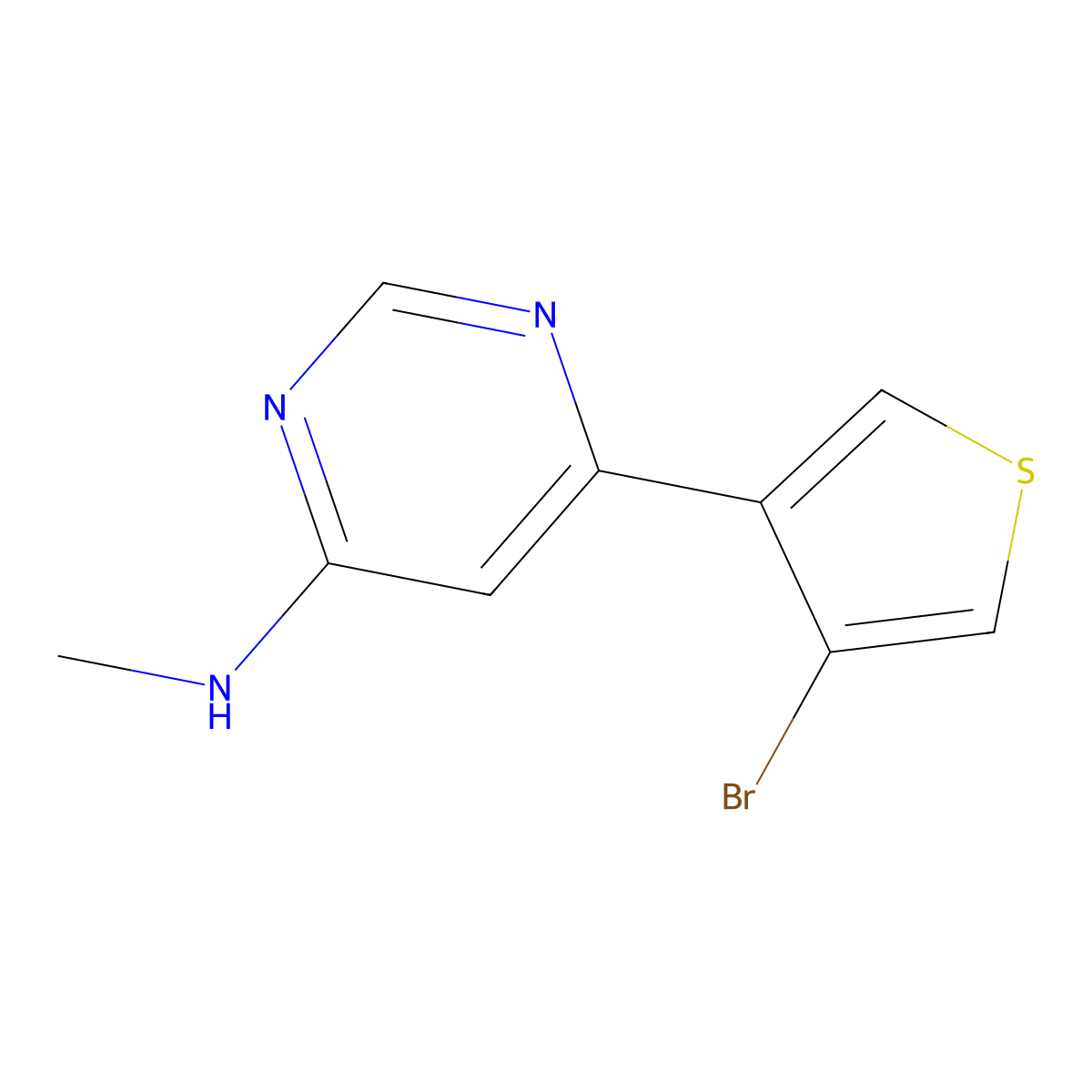 6-(4-bromothiophen-3-yl)-N-methylpyrimidin-4-amine molecular structure, CAS 1532232-61-3